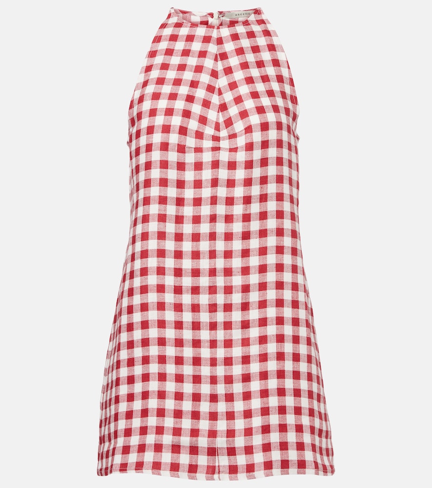 Antiqua gingham linen minidress
