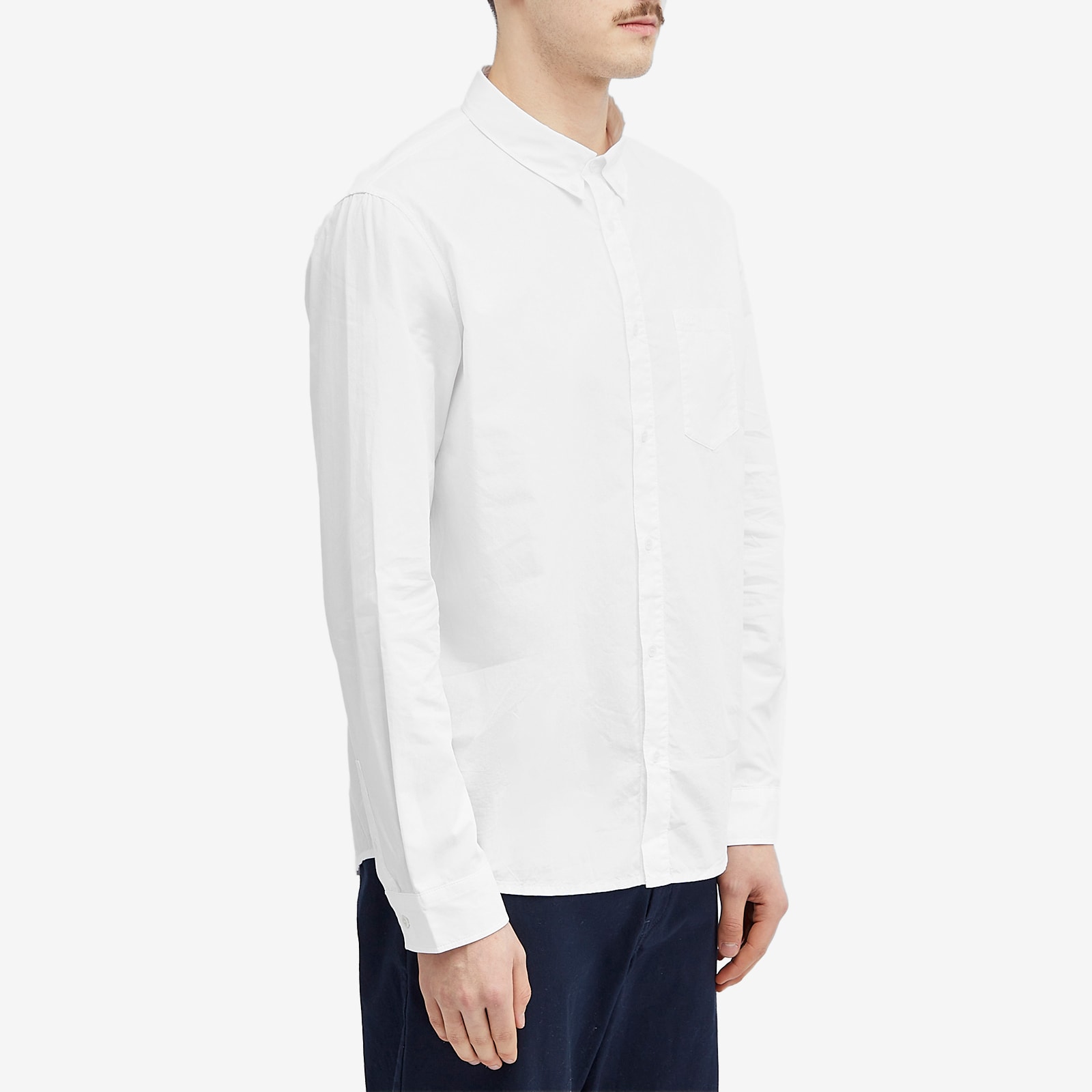 Men's Edouard Button Down Logo Shirt in White