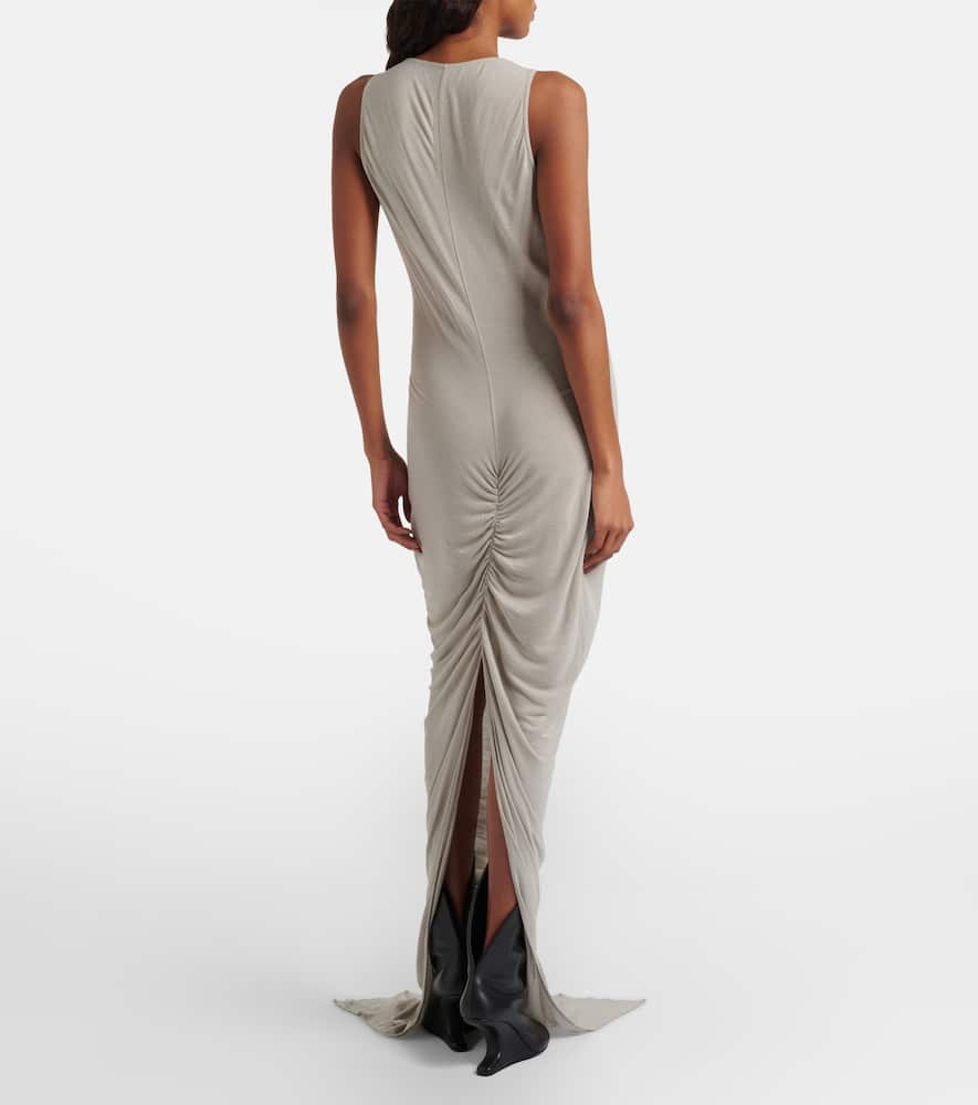 Gathered jersey maxi dress