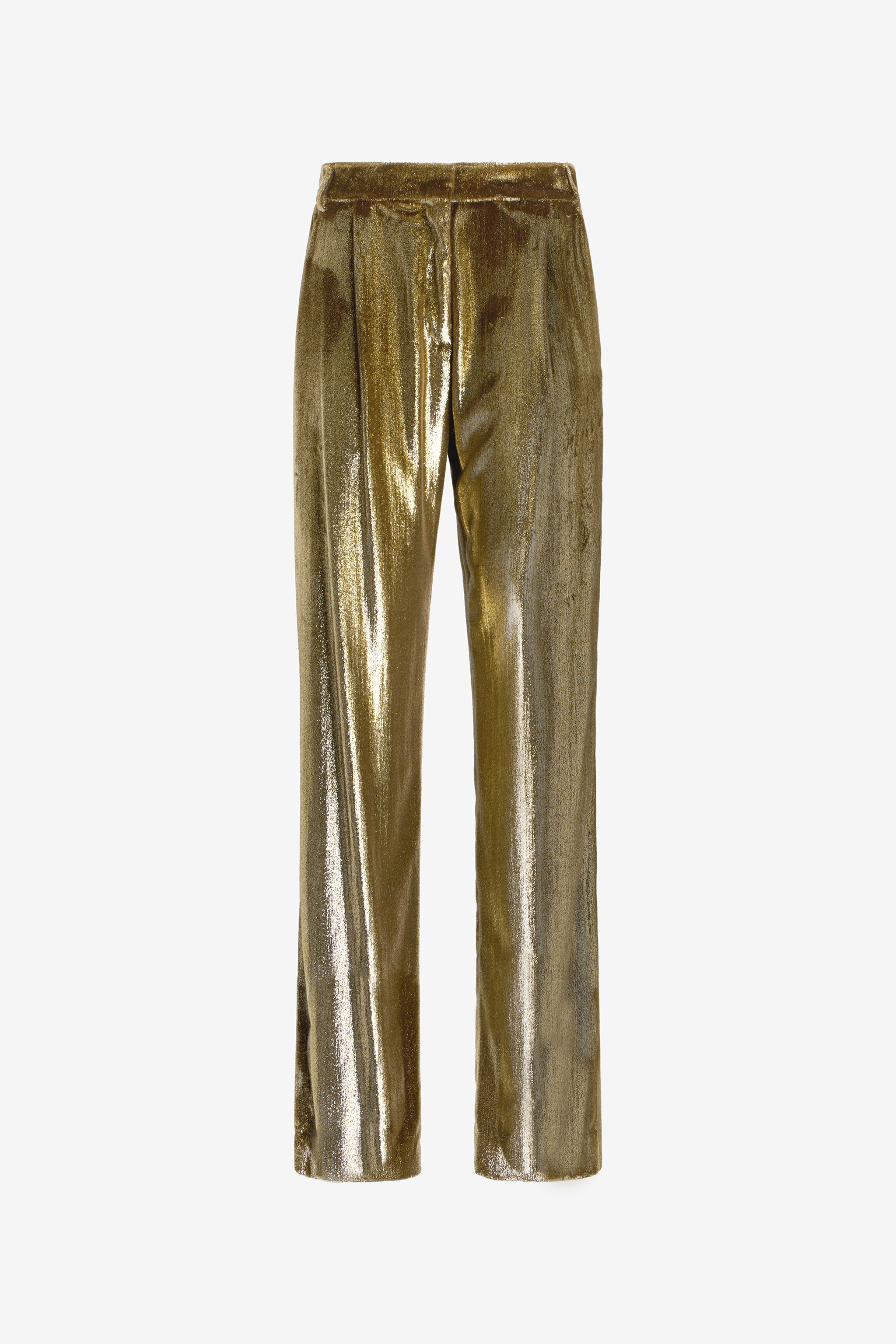 Gold Velvet Long Pants