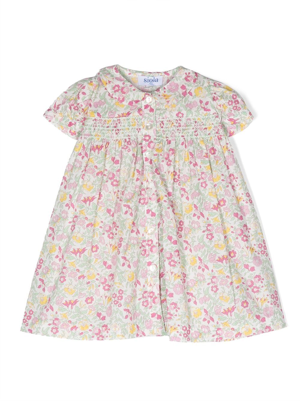 Floral-print shirt dress - White