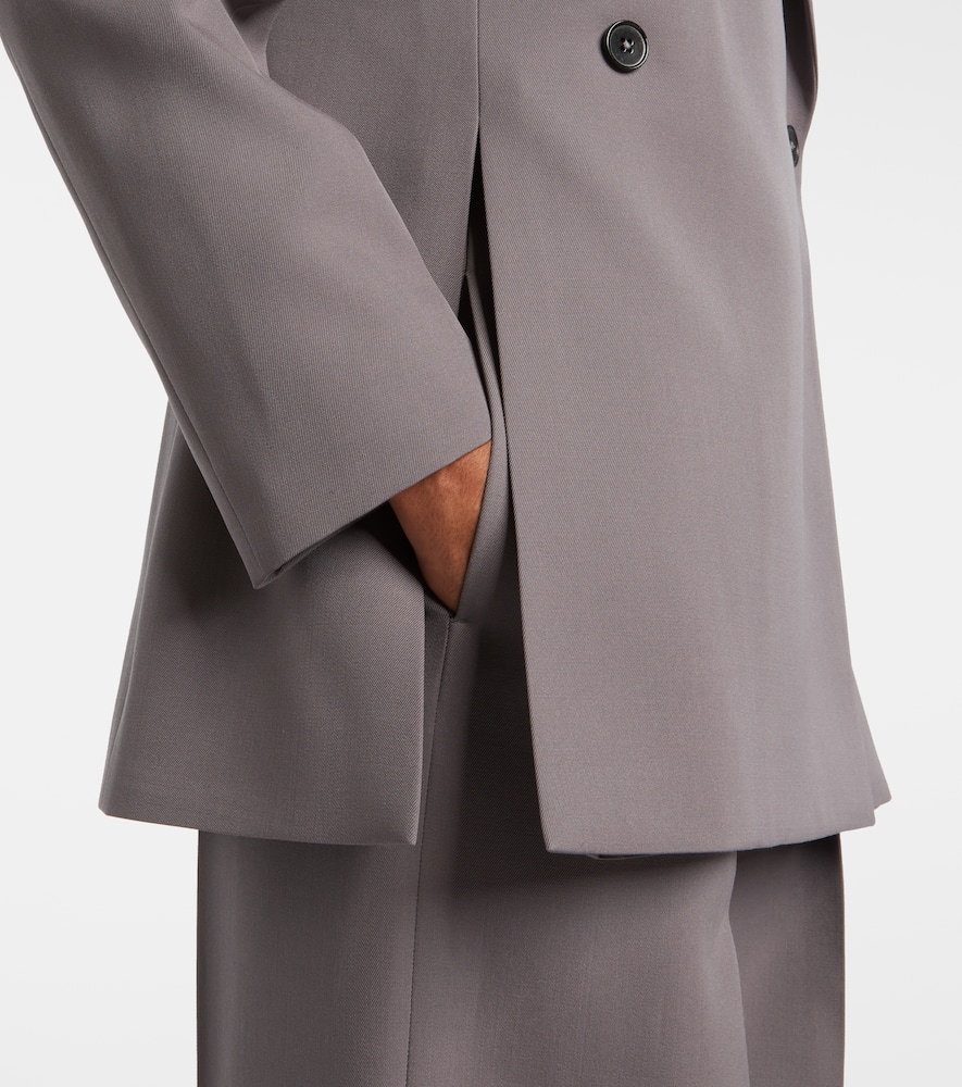 Double-breasted wool gabardine blazer
