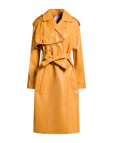 Themoirè Woman Overcoat & Trench Coat Marigold Size S Polyurethane, Nylon