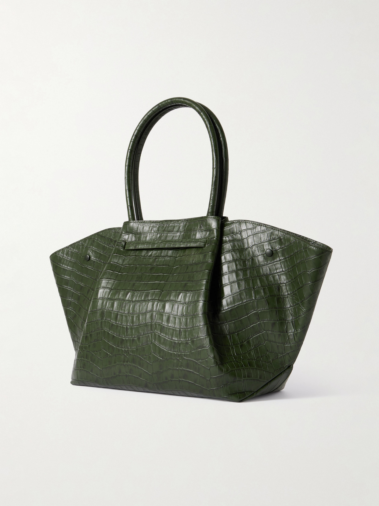 The New York Large Croc-effect Leather Tote - Green