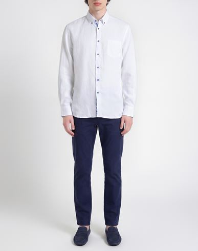 Man Shirt White Size M Linen