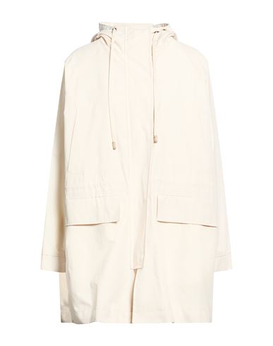 Woman Overcoat & Trench Coat Ivory Size 6 Cotton, Polyamide