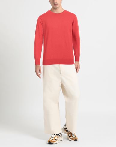 Cashmere Company Man Sweater Tomato red Size 40 Wool, Cashmere