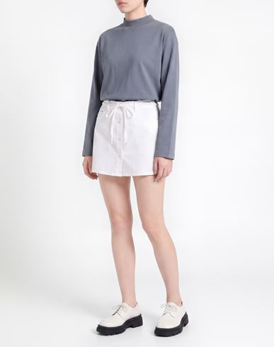 Woman Mini skirt White Size 6 Cotton, Nylon, Elastane