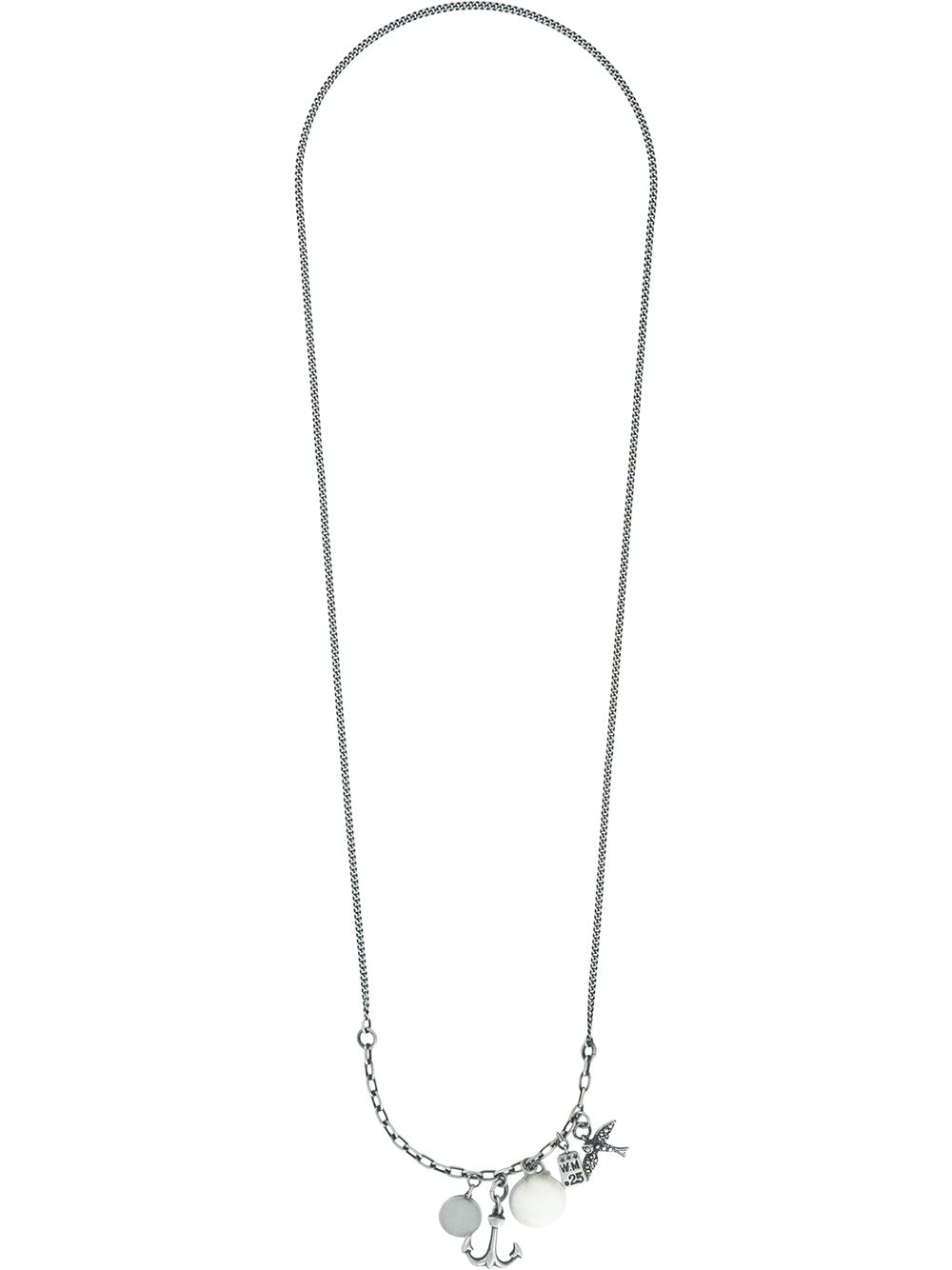 Long charms necklace - Silver