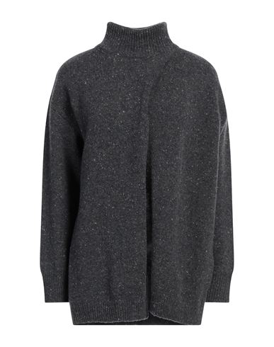Woman Turtleneck Charcoal Size S Wool, Polyamide, Elastane