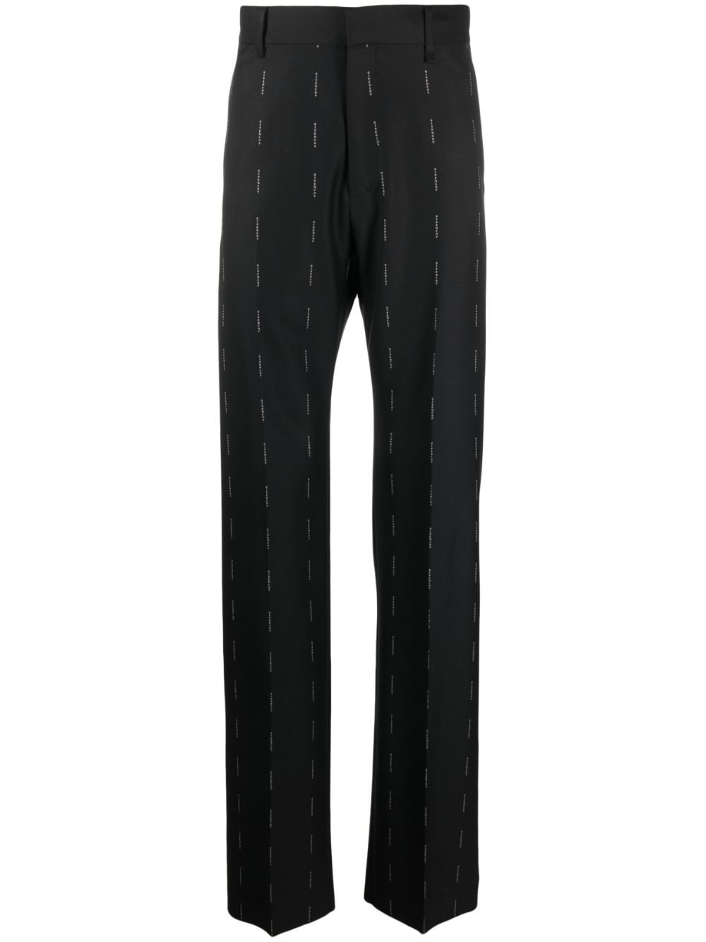 Logo-print straight-leg trousers - Black