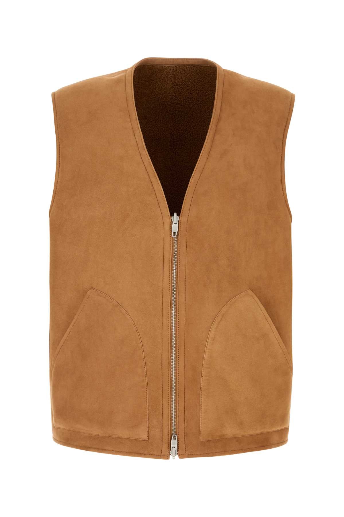Shearling Vest — Camel