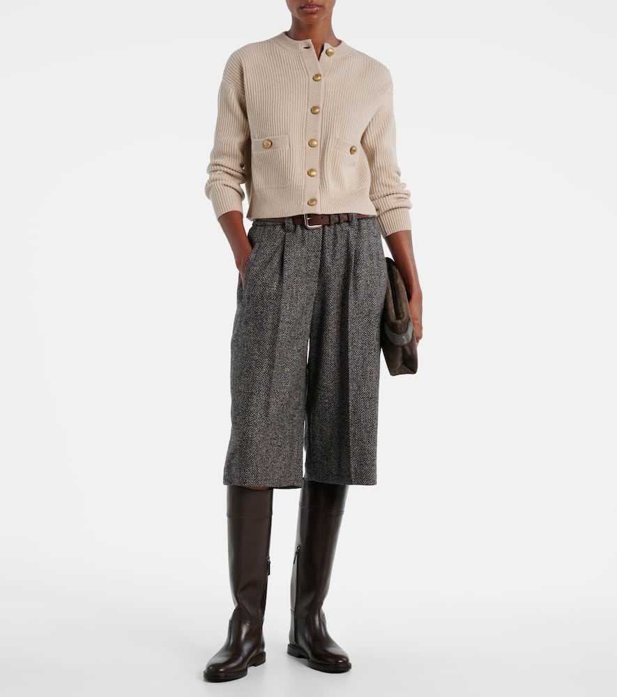 Wool, cashmere, and silk cardigan
