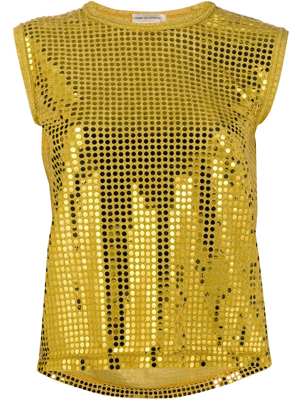 2000s golden dots top - Yellow