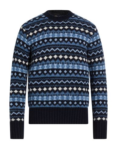 Man Sweater Navy Size L Virgin Wool, Polyamide