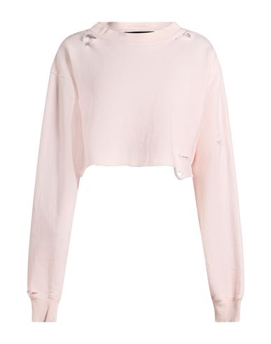 Woman Sweatshirt Light pink Size M Cotton, Polyester