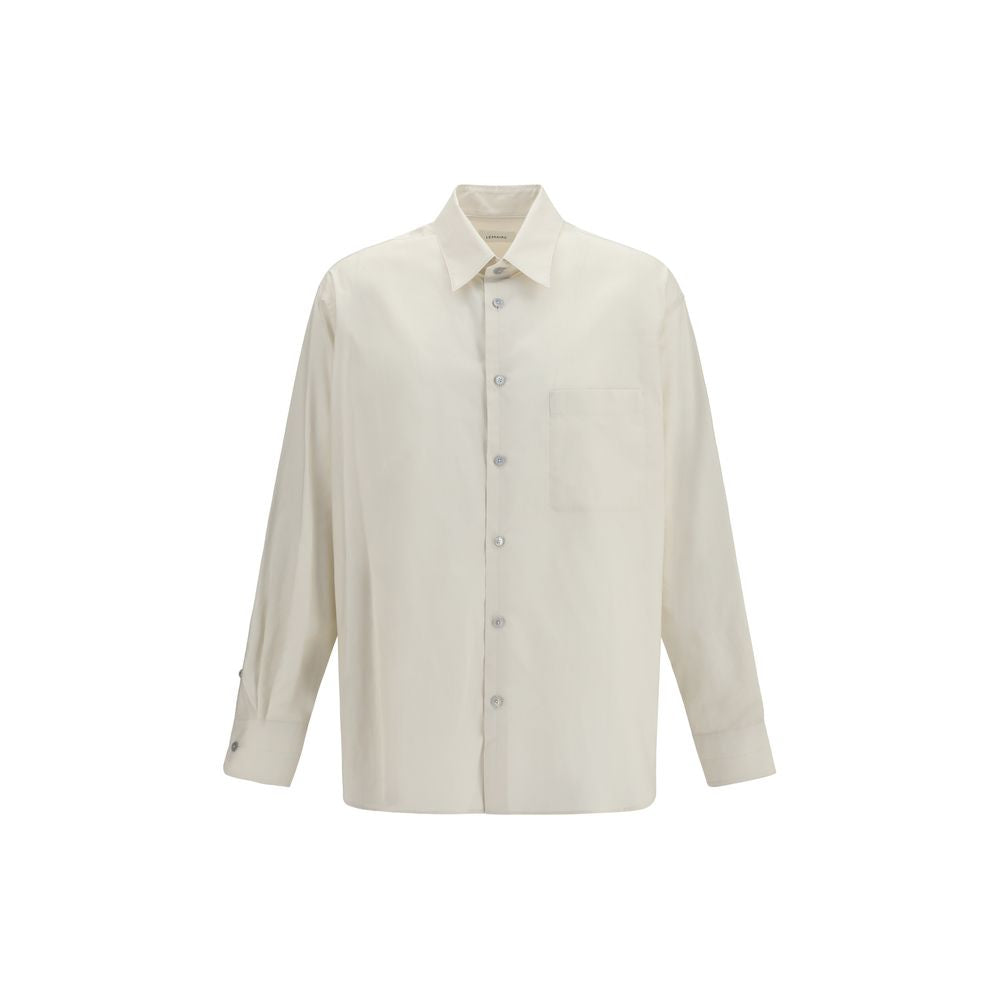 Cotton-Silk Blend Shirt — Beige