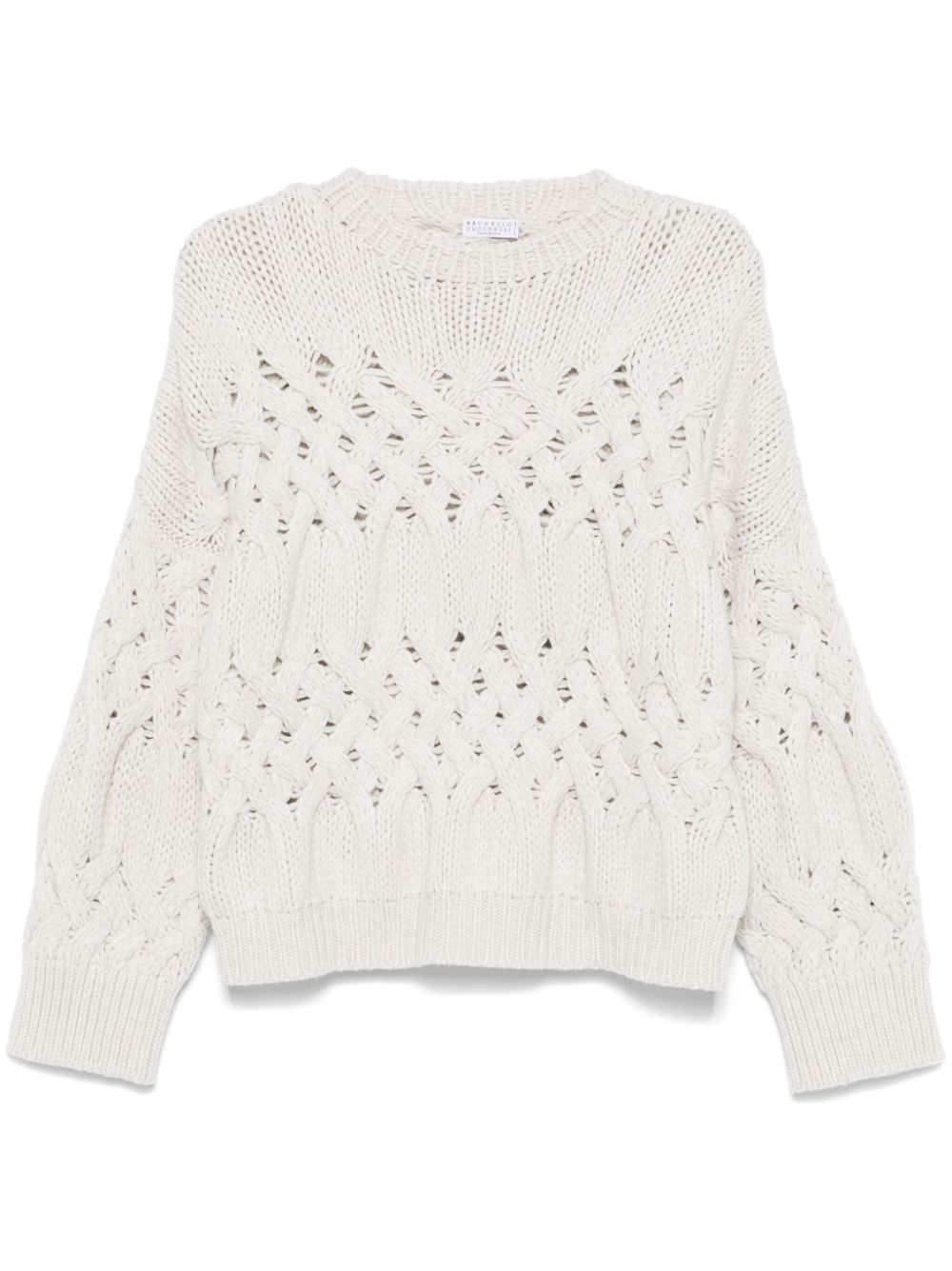 Cable-knit cashmere sweater - Grey