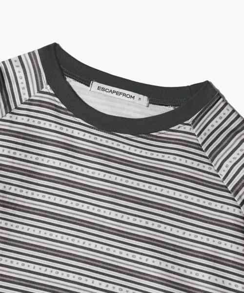 Gray Star Logo Stripe Full Print Long Sleeve