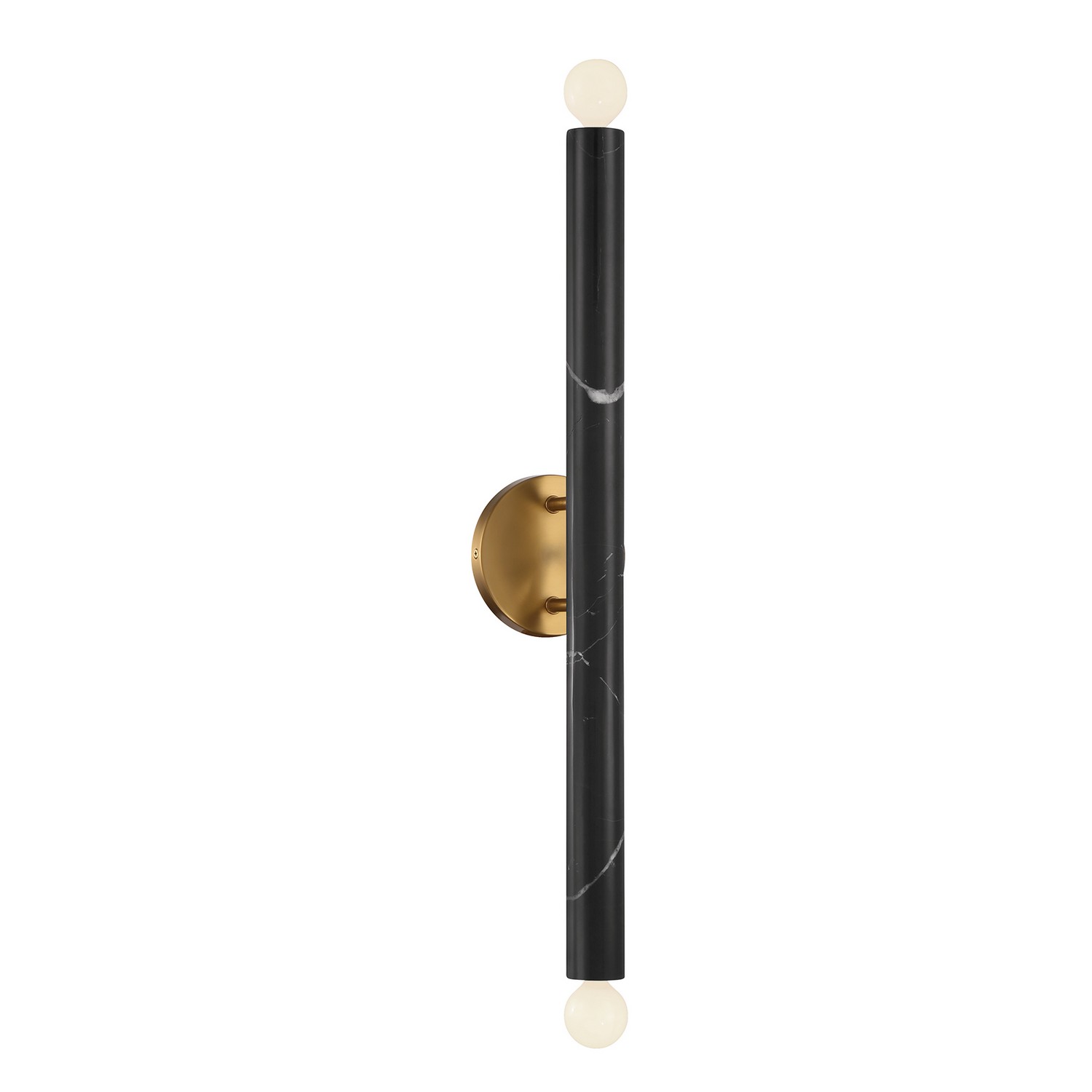 Callaway 2-Light Wall Sconce in Black Marble with Warm Bra