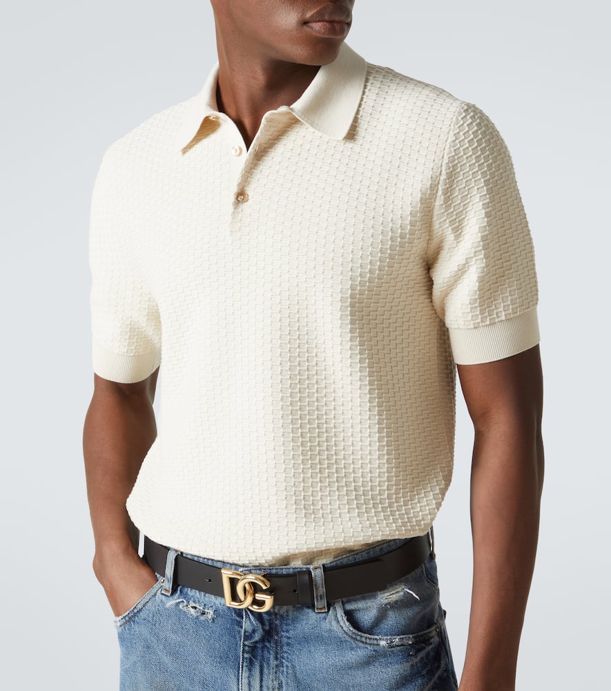 DG knitted cotton polo shirt
