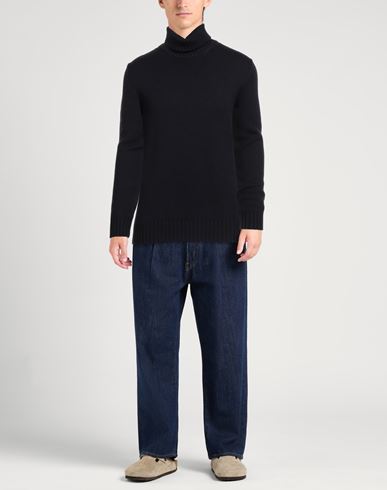 Man Turtleneck Navy Size 38 Merino Wool