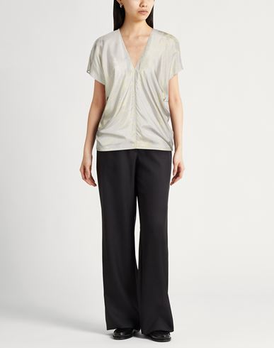 Crème Woman Top Light grey Size 6 Silk