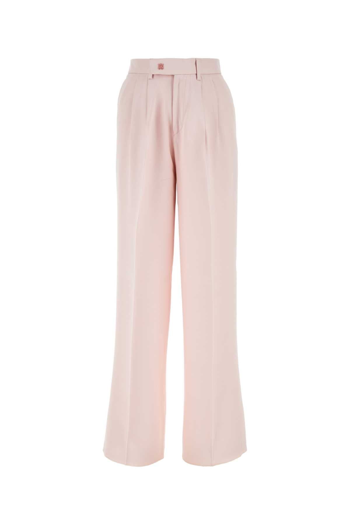Viscose Wide-Leg Trousers — Pink