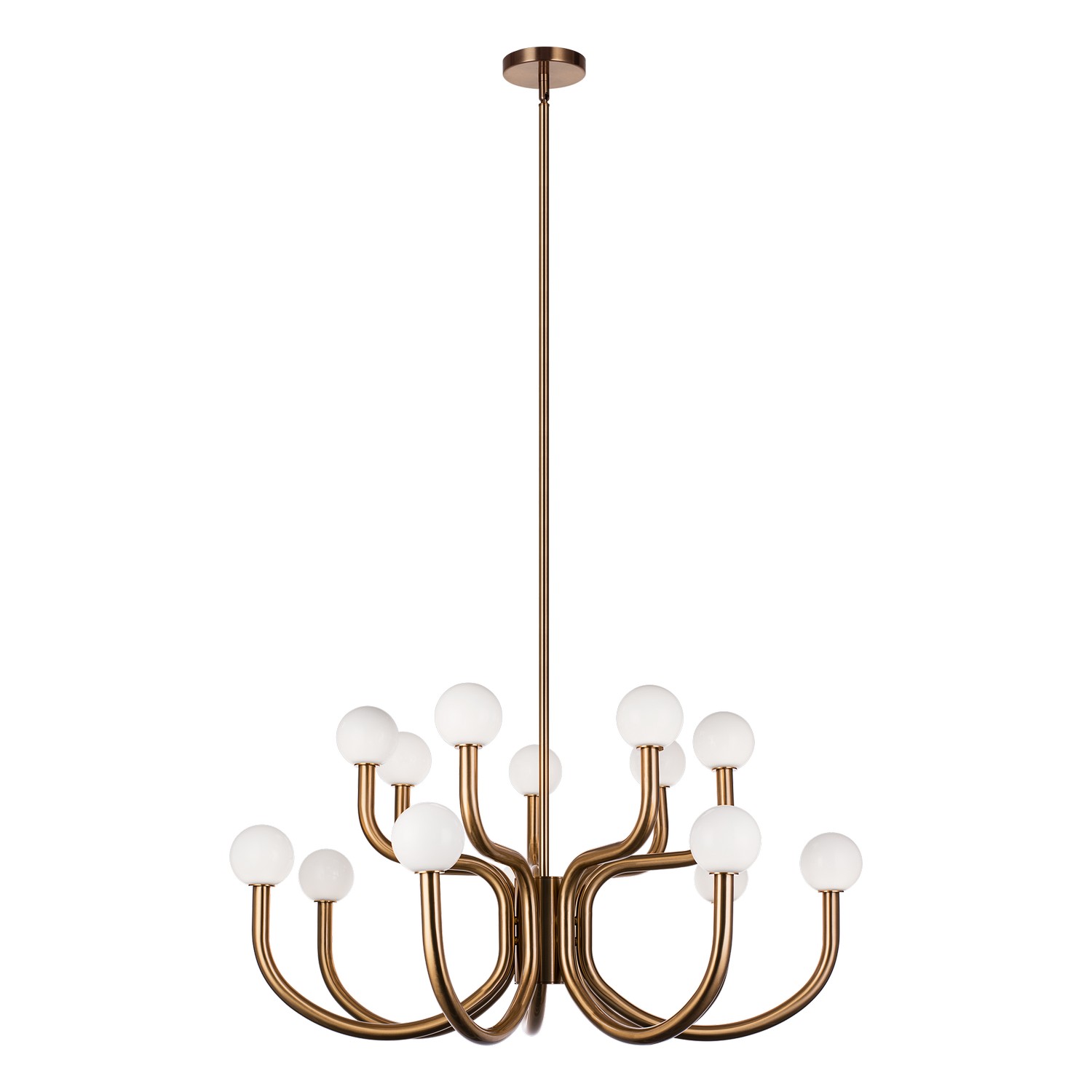 Aged Gold Brass Chandelier from the Joelle Collection