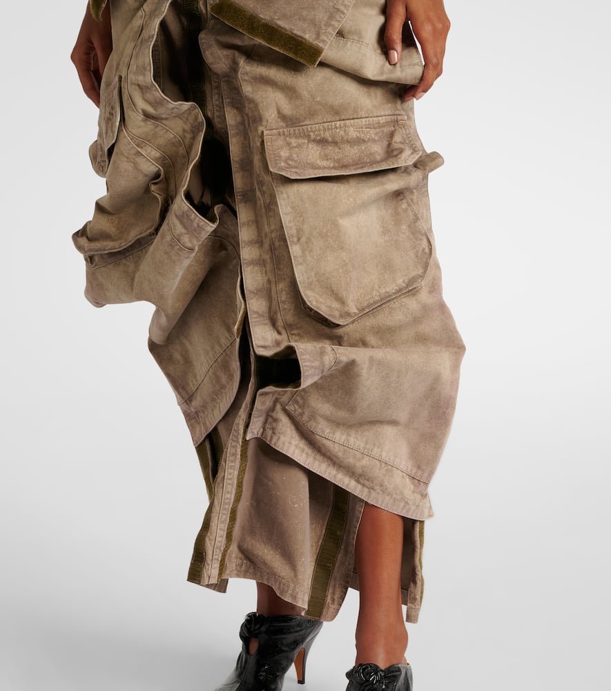 Velcro cotton cargo skirt