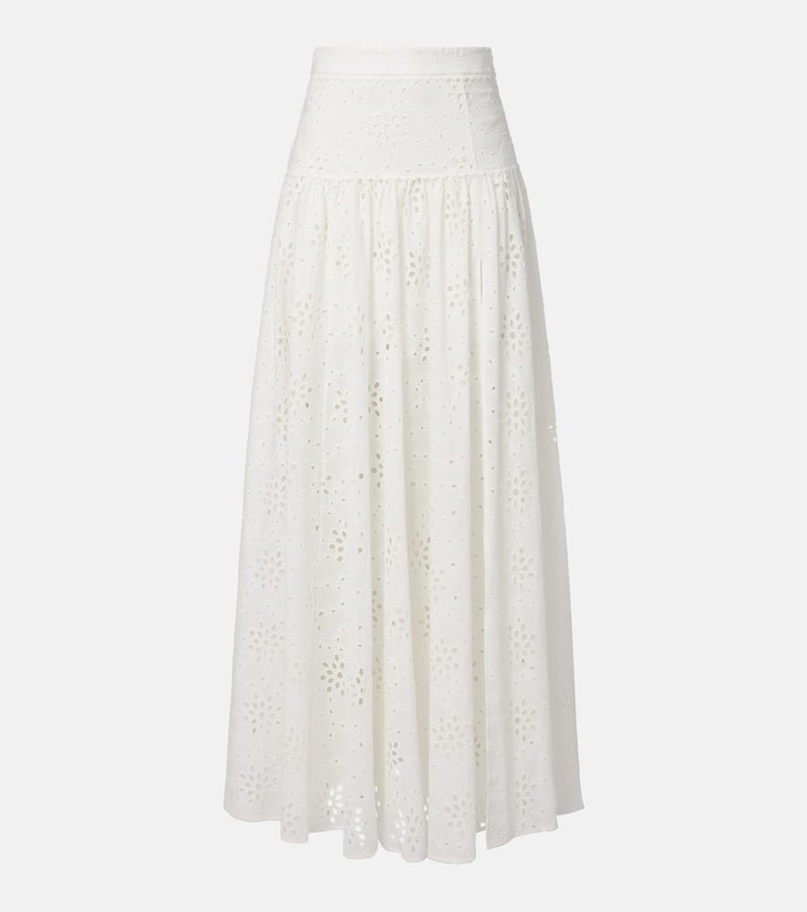 Alexandra Miro Serena broderie anglaise cotton maxi skirt