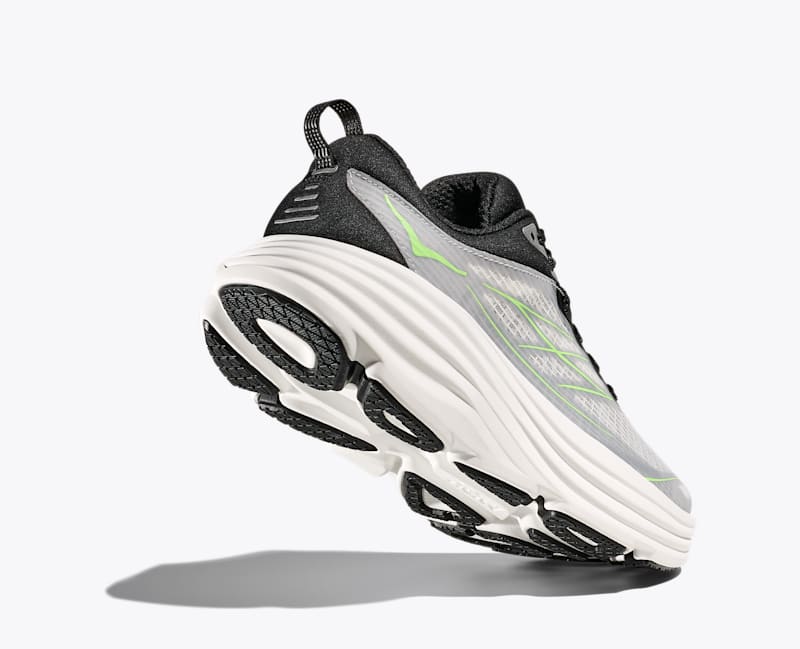HOKA Stealth/Tech Bondi 8 Caged Shoes in White/Tart Apple