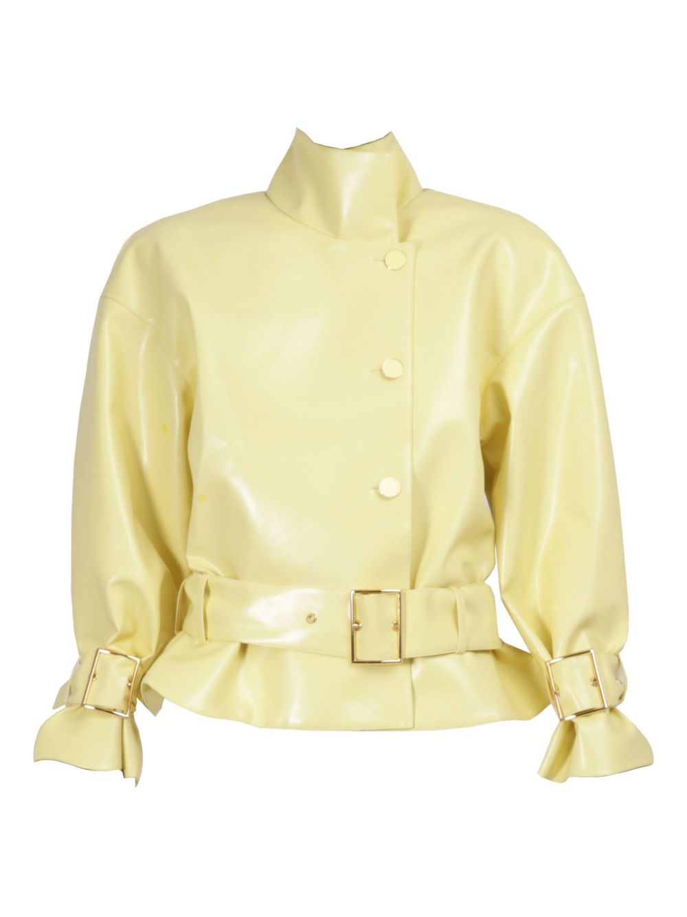 Rowen Rose faux-leather oversized bomber jacket - Yellow