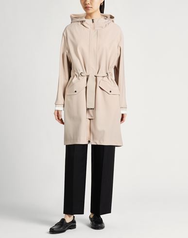 Woman Overcoat & Trench Coat Cream Size 6 Polyester, Virgin Wool, Elastane