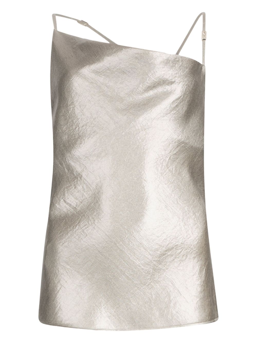 Laminated-effect crepe top - Silver