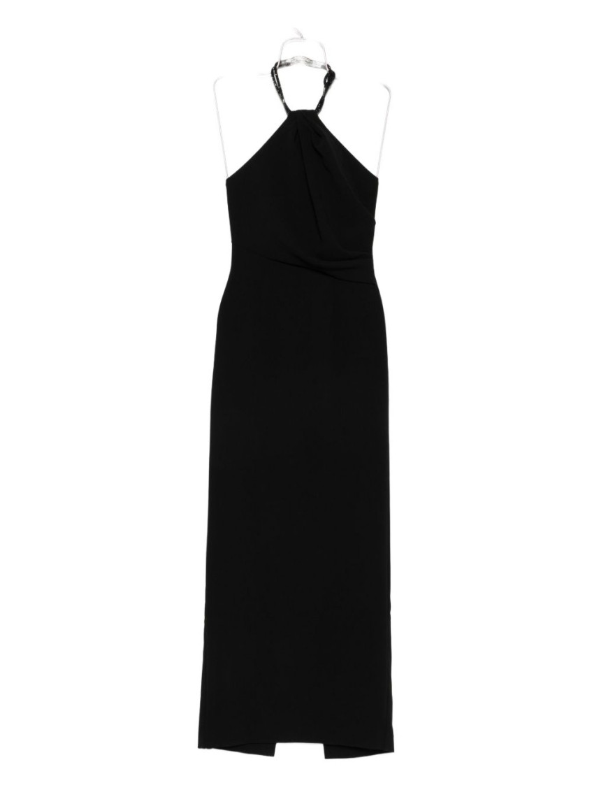 Riva halterneck draped maxi dress - Black