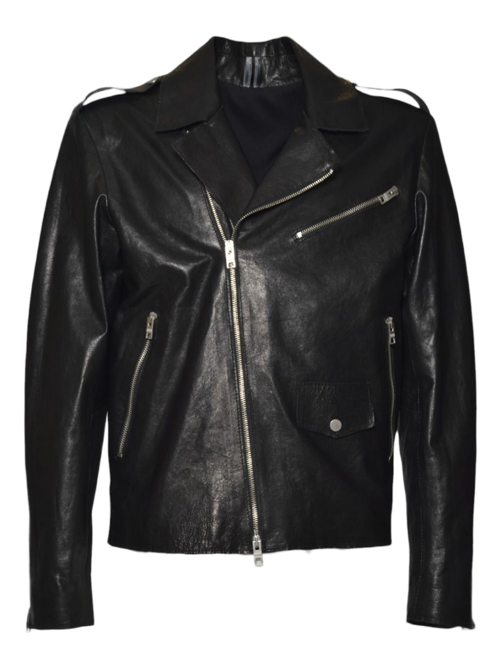 Biker leather jacket - Black