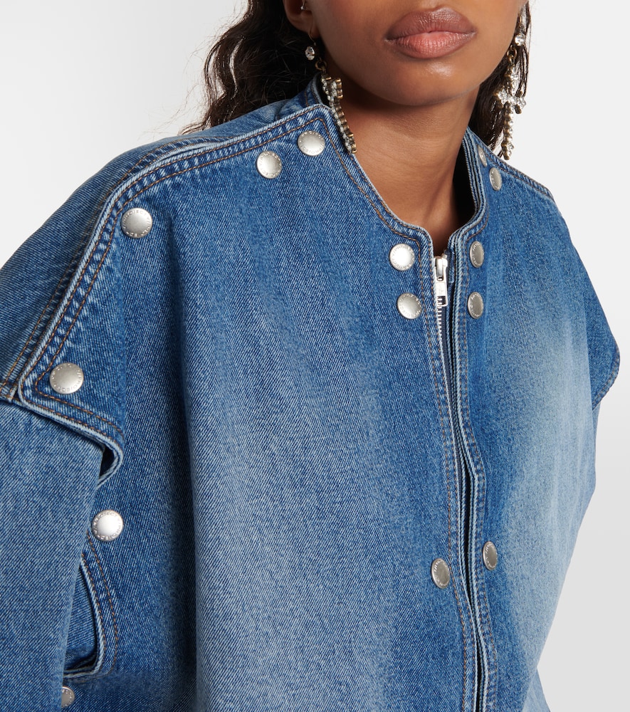 Snap Off denim bomber jacket