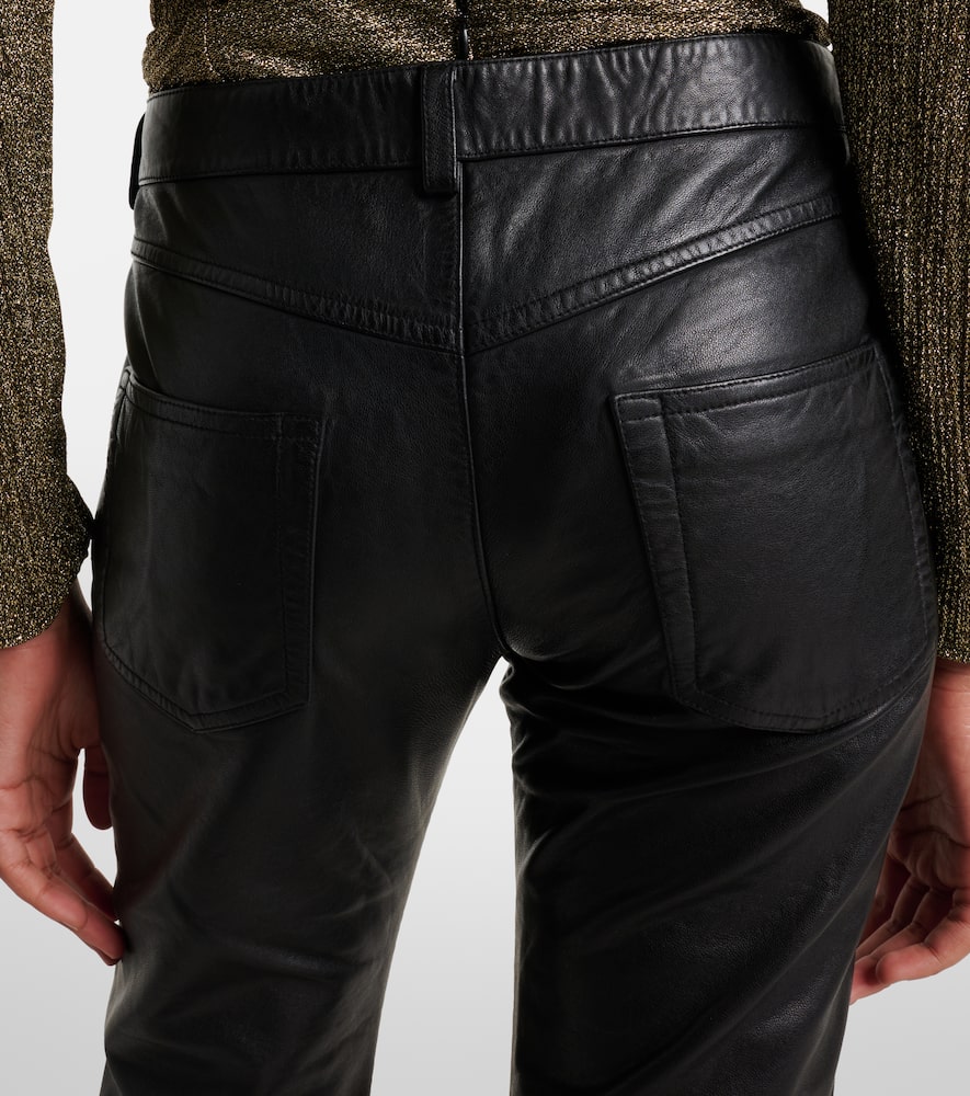 Vanel leather straight pants