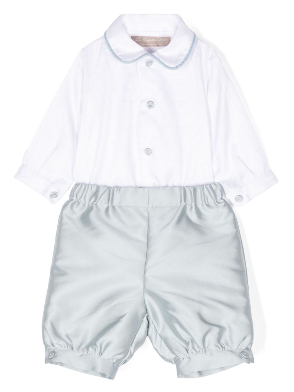 Satin trousers set - White
