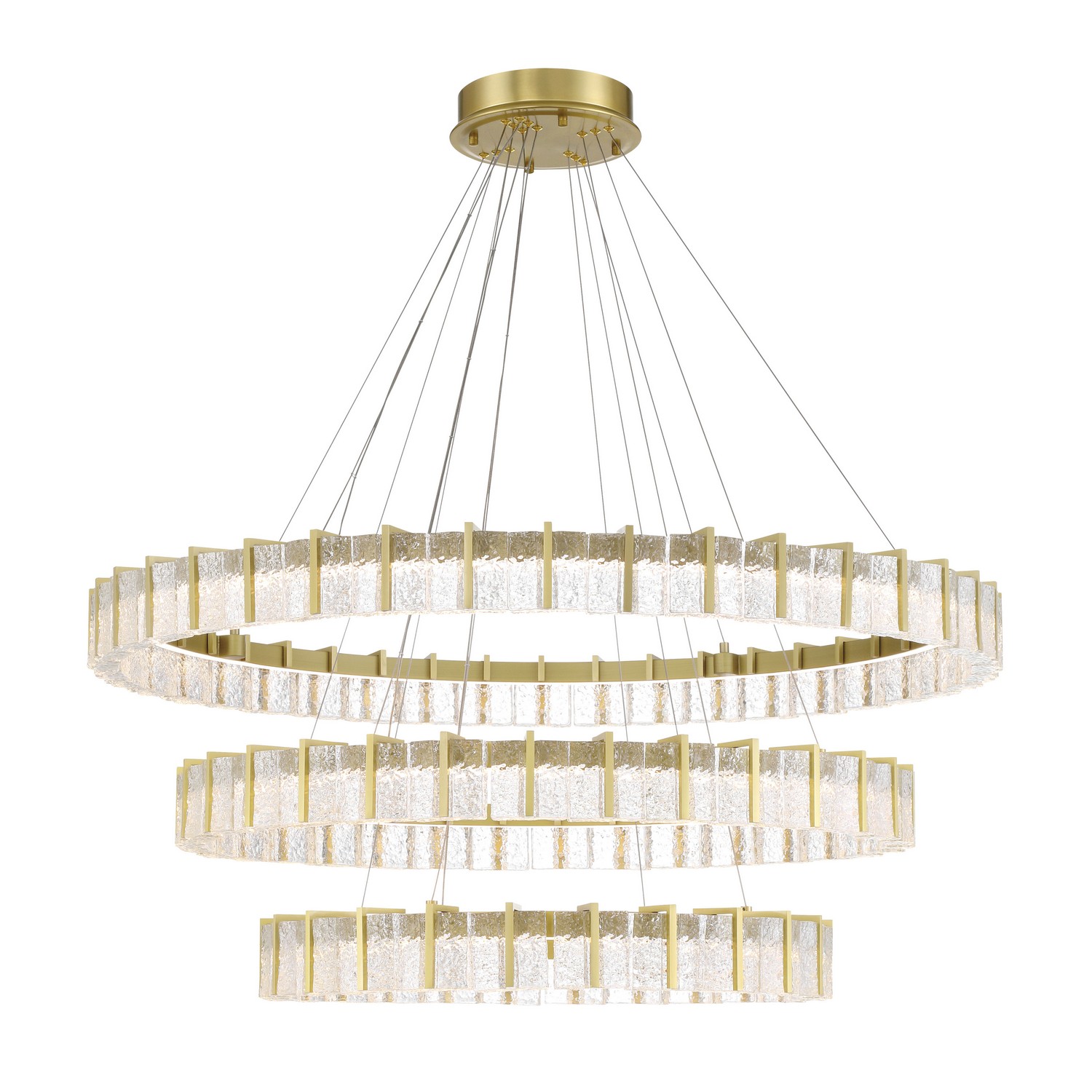 Soft Brass LED Chandelier from the Sevryn Collection