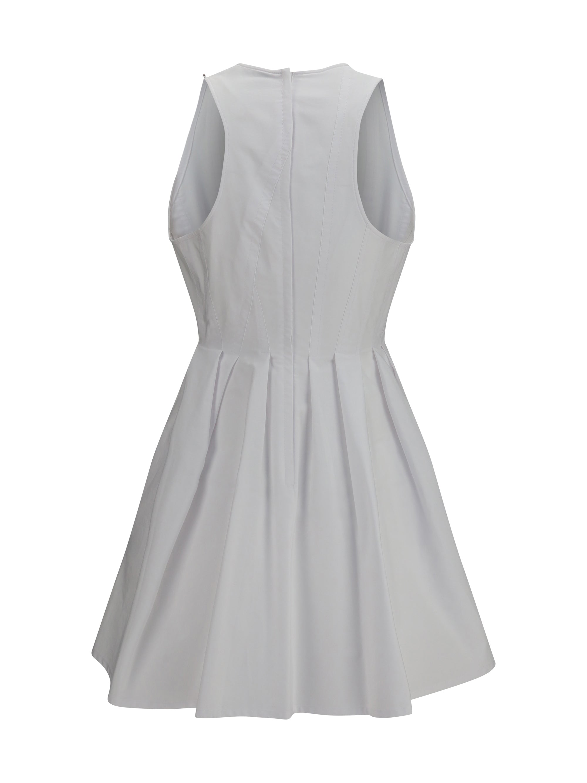 Sleeveless Cotton Dress — White