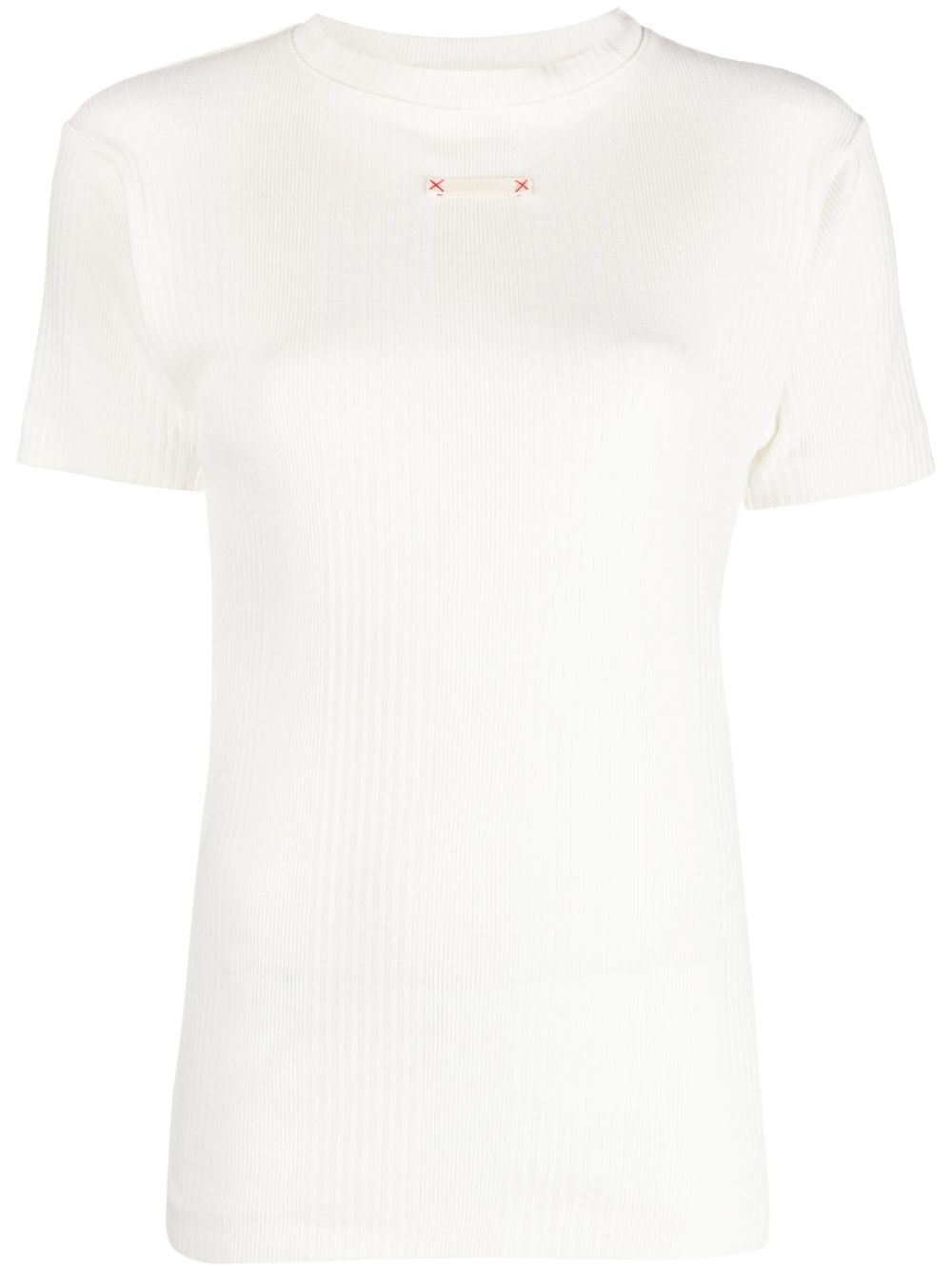 Logo-patch cotton T-shirt - White