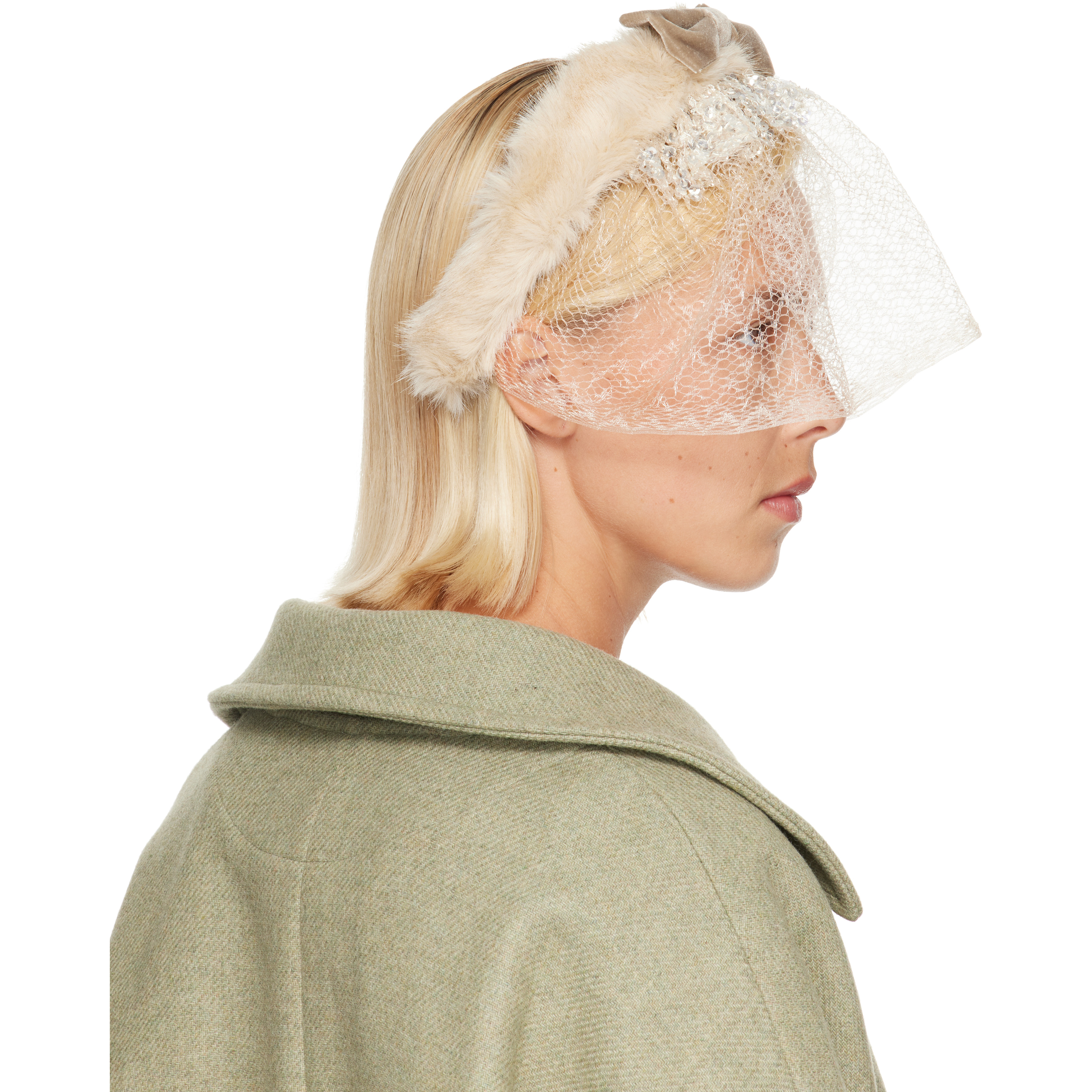 Beige Veil Headband