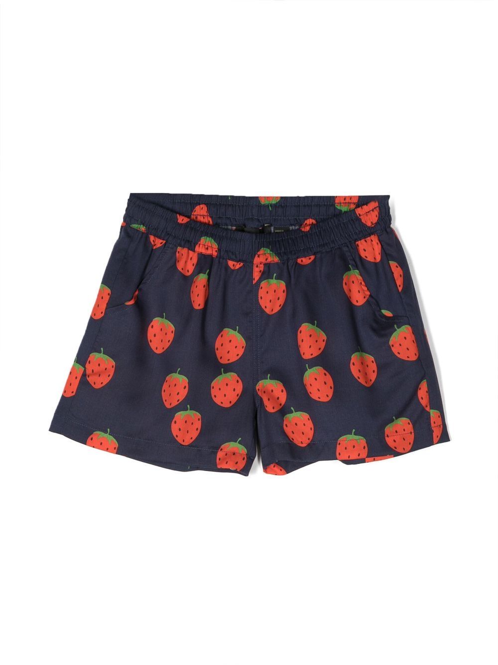Blue Shorts For Kids With Strawberry Print