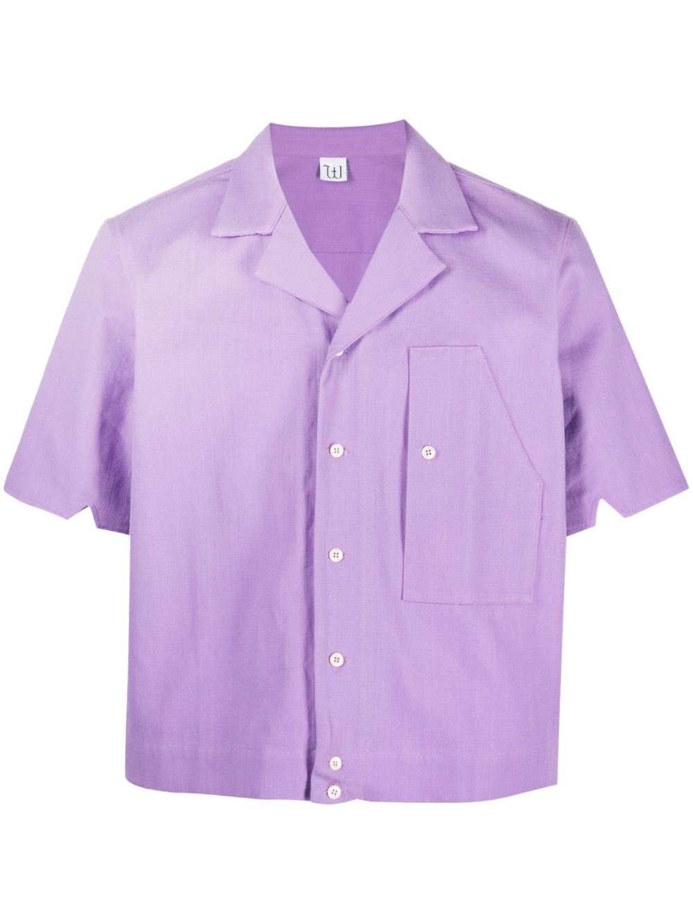 Notched-collar short-sleeve shirt - Purple