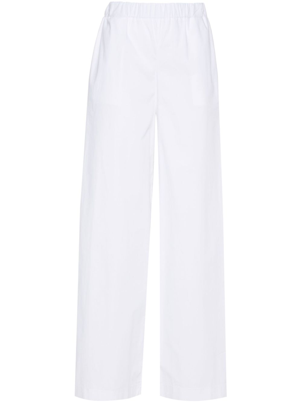 Wide-leg cotton trousers - White