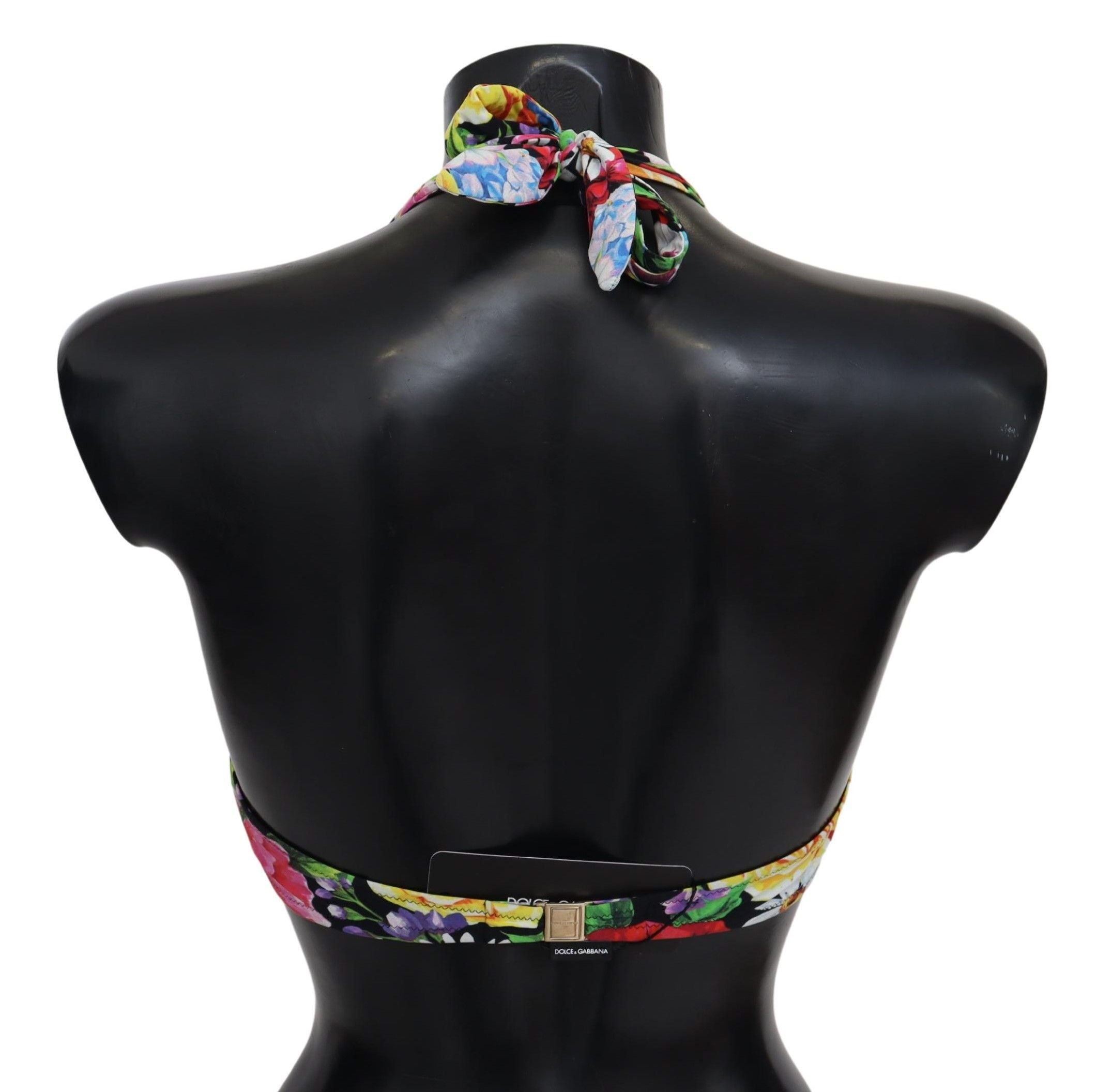 Floral Print Bikini Top — Multicolor