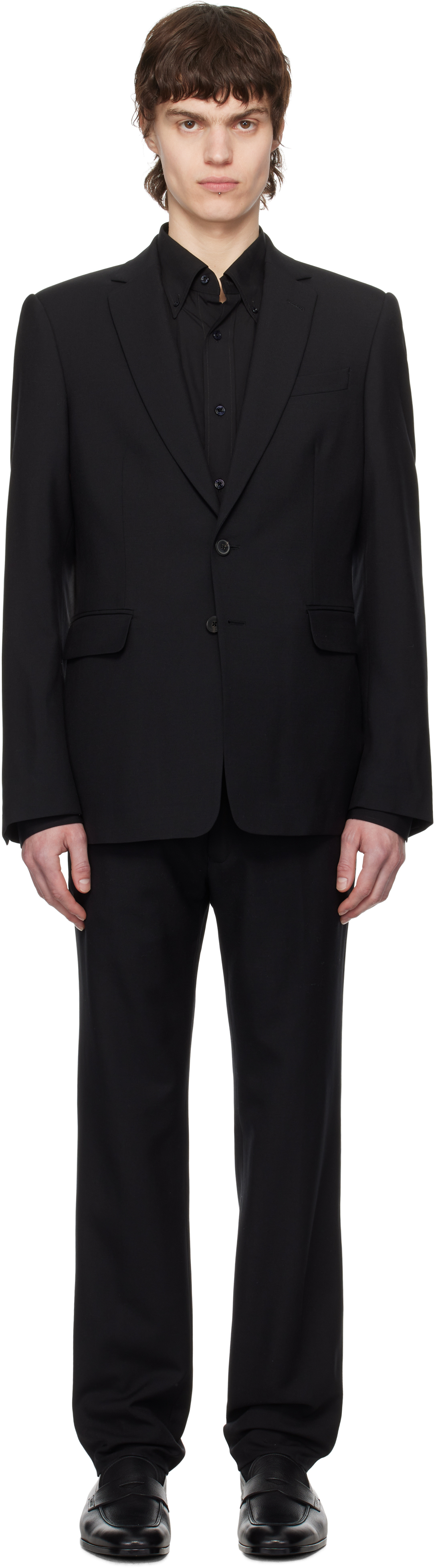 Dries Van Noten Black Single-Breasted Suit