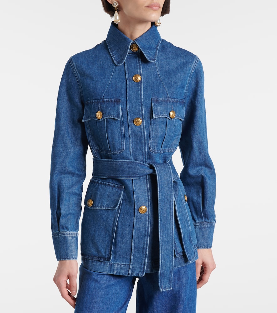 Belted denim jacket